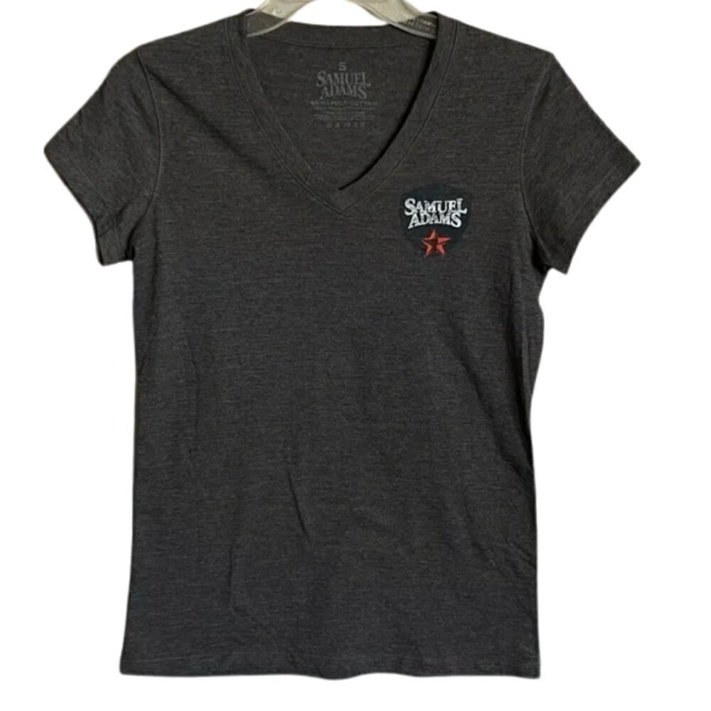 Samuel Adams Women's V-Neck Gray T-Shirt Size S